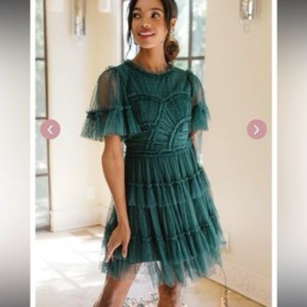 Ivy City Co. Whimsical Dress in Emerald Green